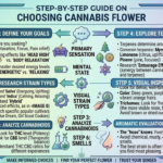 tep-by-step guide infographic on choosing cannabis flower