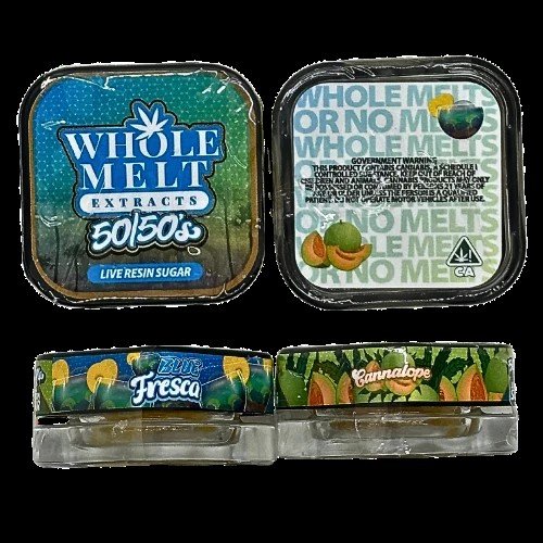Whole Melt Extracts 50/50’s Live Resin Sugar “Blue Fresca” & “Cannalope”